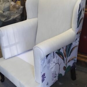 Wing back chair upholstery