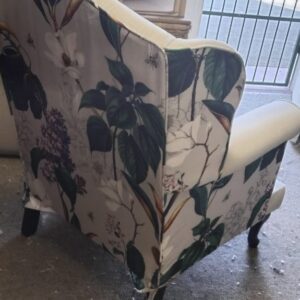 Wing back chair upholstery